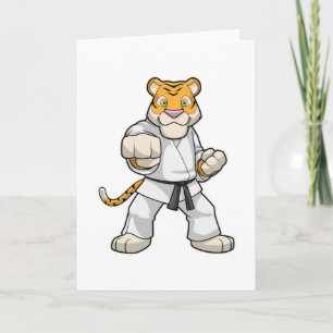 Tiger beim Kampfsport Karate Karte