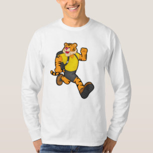 Tiger beim Laufen mit Rucksack T-Shirt