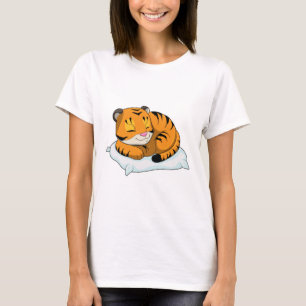 Tiger beim Schlafen mit Kissen T-Shirt