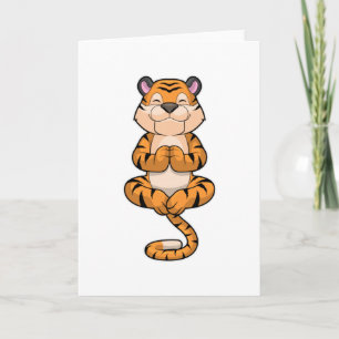 Tiger beim Yoga-Fitness Karte