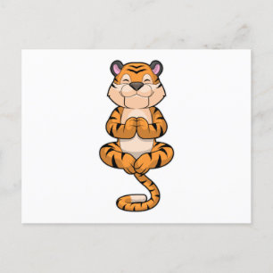 Tiger beim Yoga Fitness Postkarte