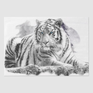 Tiger Bengalischer Weißschnee Seidenpapier