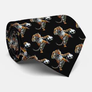 Tiger Bengalisches Maskottchen mit Fußball Krawatte