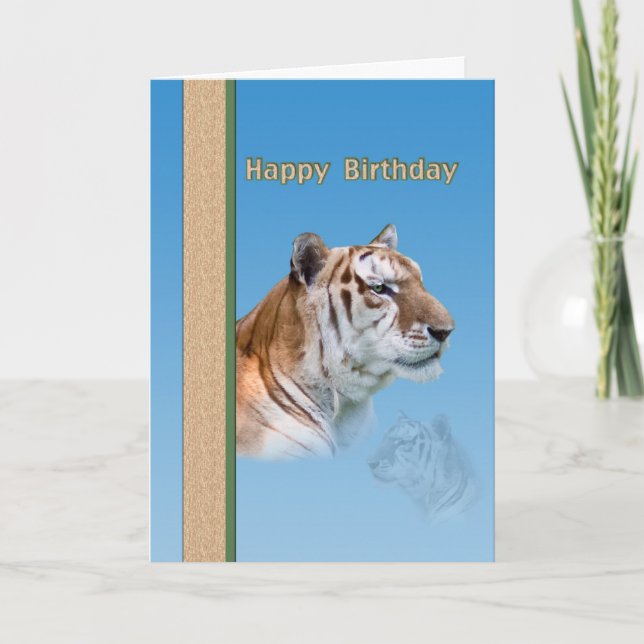 Tiger Birthday Card Karte (Vorderseite)