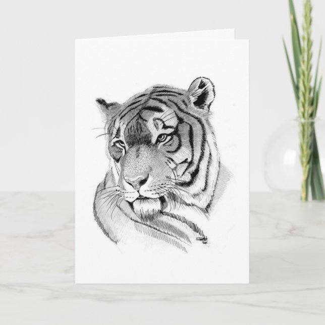 Tiger Birthday Card Karte (Vorderseite)