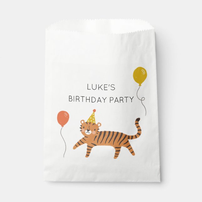 Tiger Birthday Party Geschenktütchen (Vorderseite)