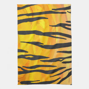 Tiger Black and Orange Print Geschirrtuch