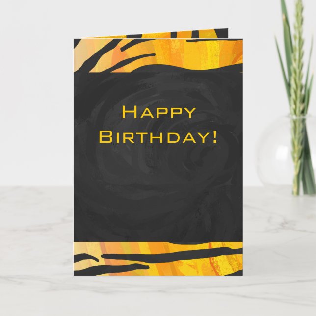 Tiger Black and Orange Print Karte (Vorderseite)