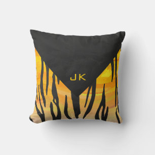 Tiger Black and Orange Print Kissen