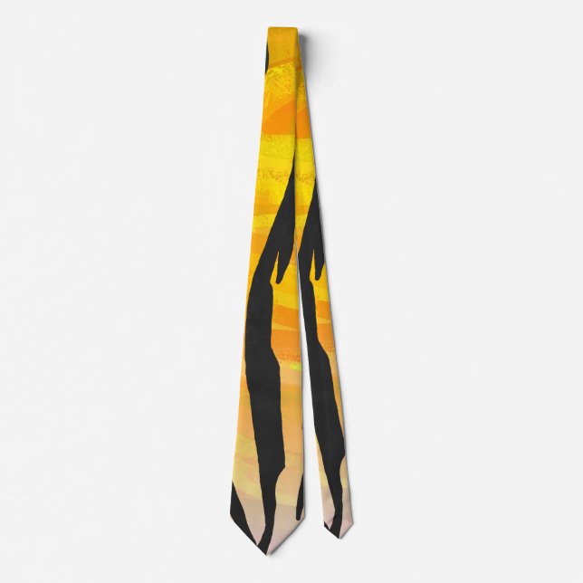 Tiger Black and Orange Print Krawatte (Vorderseite)