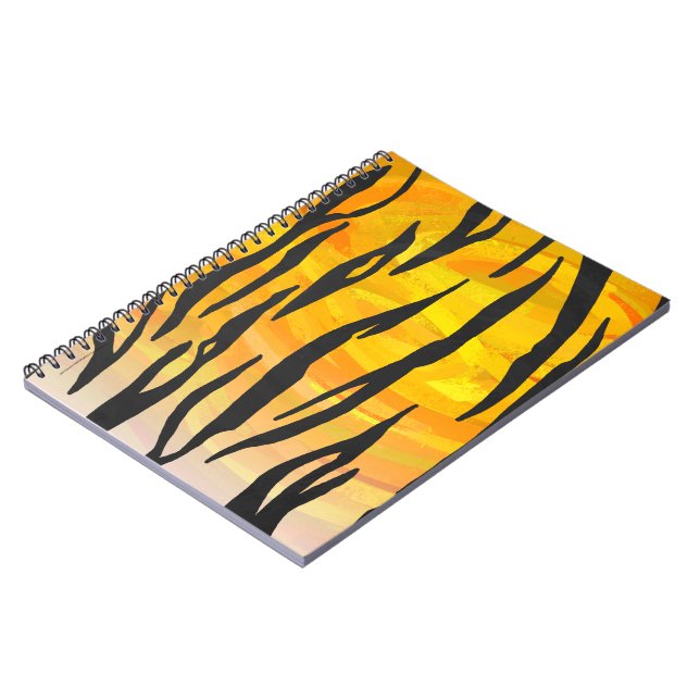 Tiger Black and Orange Print Notizblock (Linke Seite)