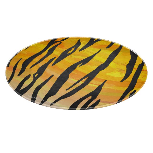 Tiger Black and Orange Print Schneidebrett (Ecke)