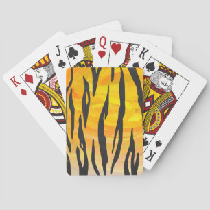 Tiger Black and Orange Print Spielkarten