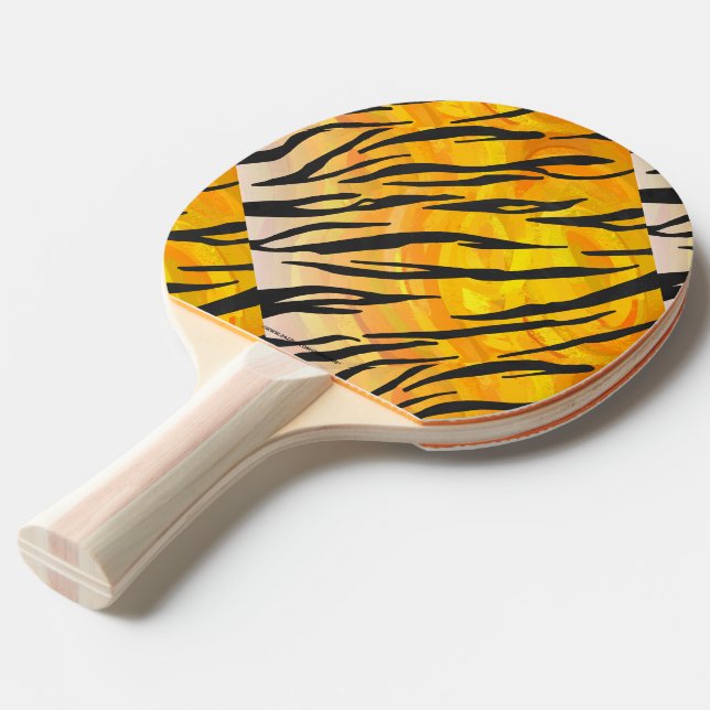 Tiger Black and Orange Print Tischtennis Schläger (Vorderseite)
