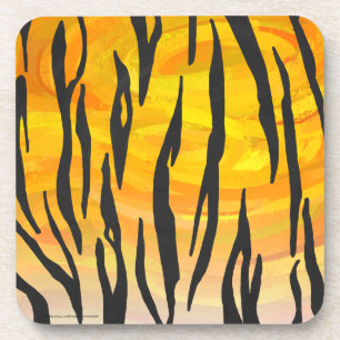 Tiger Black and Orange Print Untersetzer