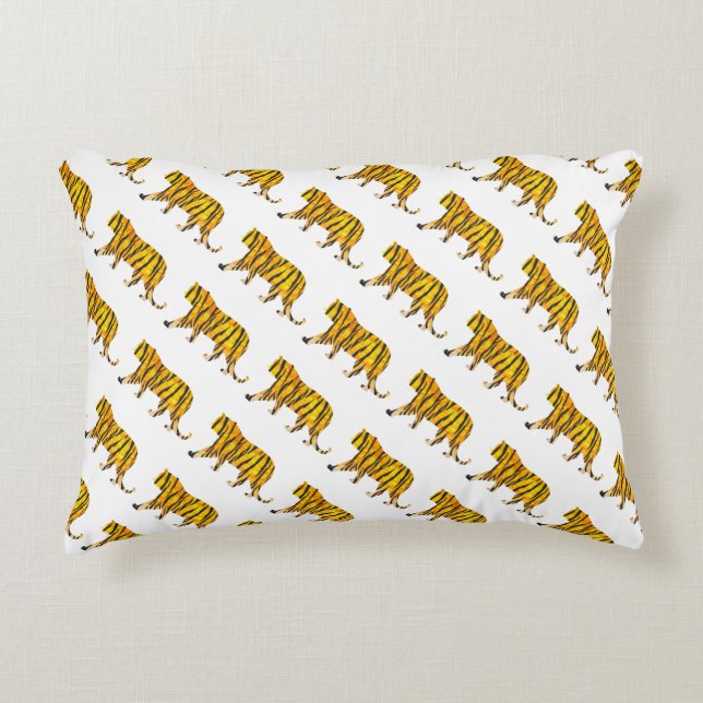 Tiger Black and Orange Print Zierkissen (Vorderseite)