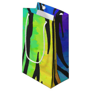 Tiger Black and Rainbow Print Kleine Geschenktüte