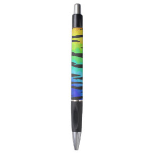 Tiger Black and Rainbow Print Kugelschreiber