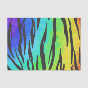 Tiger Black and Rainbow Stuff Seidenpapier