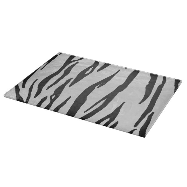 Tiger Black and White Print Schneidebrett (Ecke)