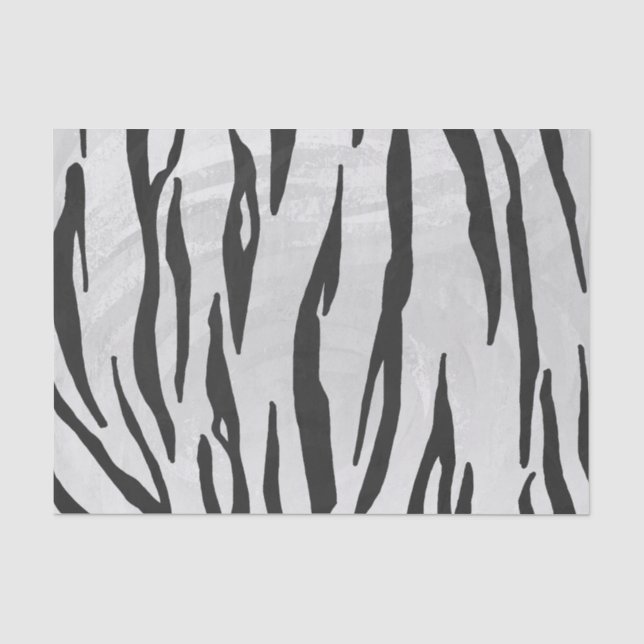 Tiger Black and White Print Seidenpapier (Vorderseite)