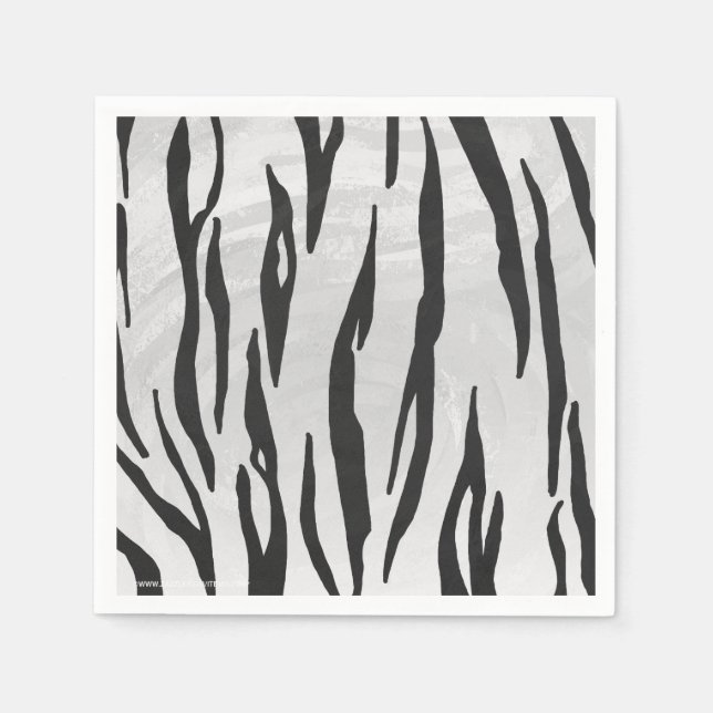 Tiger Black and White Print Serviette (Vorderseite)