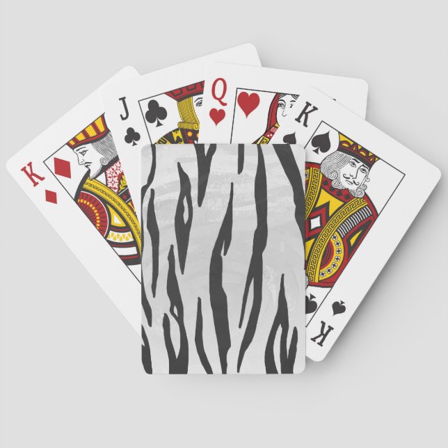 Tiger Black and White Print Spielkarten (Rückseite)