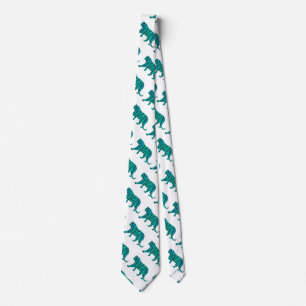 Tiger Black und Aquamarin Print Krawatte