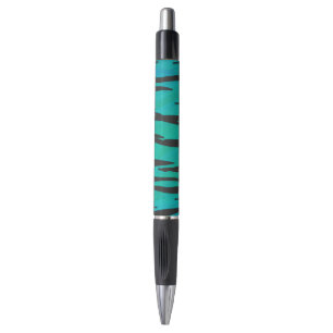 Tiger Black und Aquamarin Print Kugelschreiber