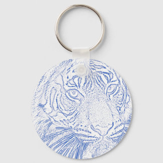 Tiger (blau) Schlüsselanhänger