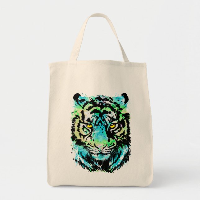 Tiger bleu - Sac fourre-tout de tigre (Devant)