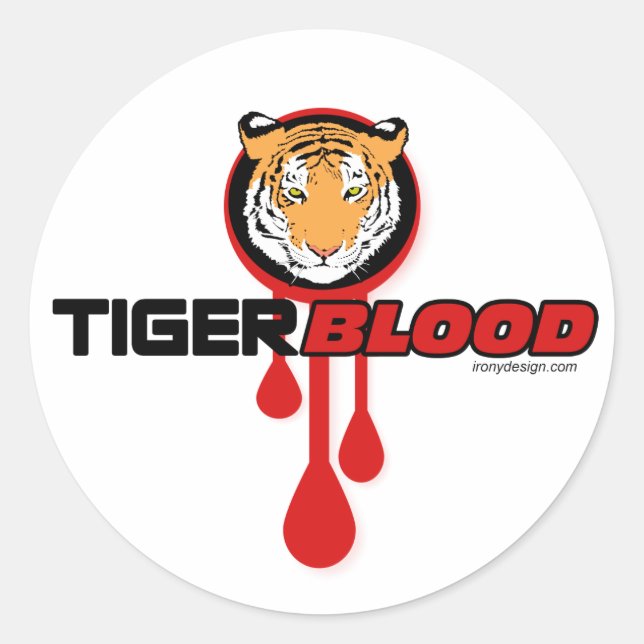 Tiger Blood Runder Aufkleber (Vorderseite)
