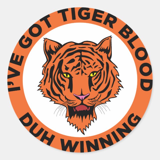 Tiger Blood Runder Aufkleber (Vorderseite)