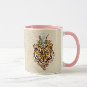 Tiger Boho Art-Porträt Tasse