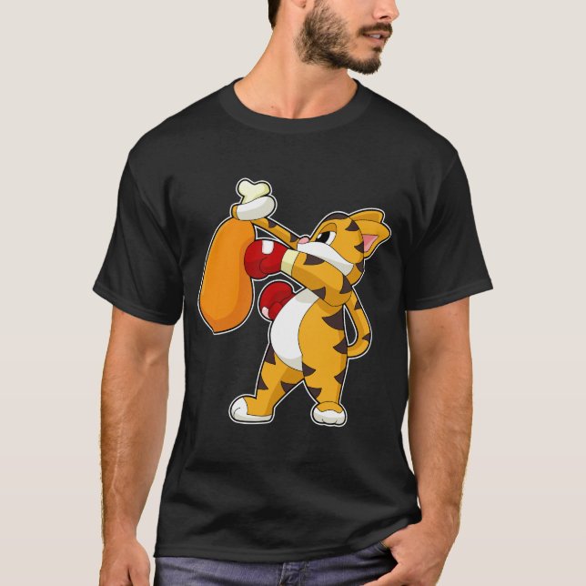 Tiger Boxer Boxhandschuhe Boxen T-Shirt (Vorderseite)