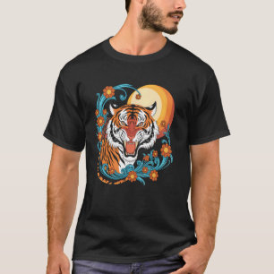 Tiger Brüllende Katze Lunar Neujahrs-Zodiak-Tier O T-Shirt
