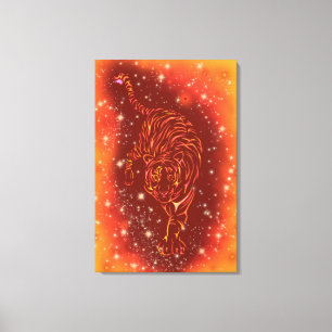 Tiger Canvas Print in Galaxy Starry Night Leinwanddruck