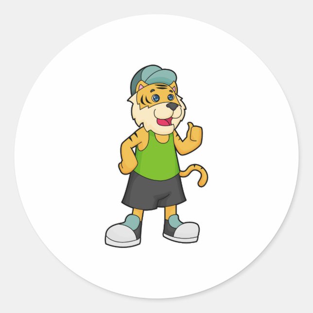 Tiger Cap Runder Aufkleber (Vorderseite)