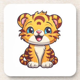 Tiger Cartoon-Illustration Getränkeuntersetzer