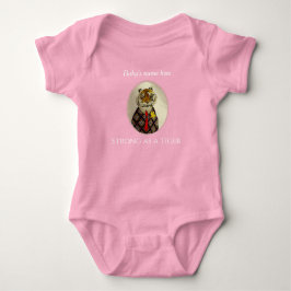 Tiger Cartoon Zeichnend in Anzug Kleidung Baby Gir Baby Strampler