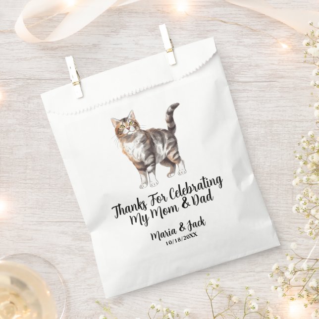 Tiger Cat Pet Hochzeit Vollfarbe Geschenktütchen (Ausgeschnitten)