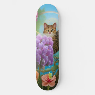 Tiger Cat und Lilac Bouquet Skateboard