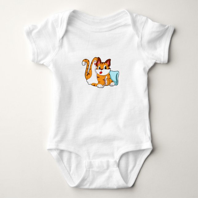 Tiger cat with Pillow Baby Strampler (Vorderseite)