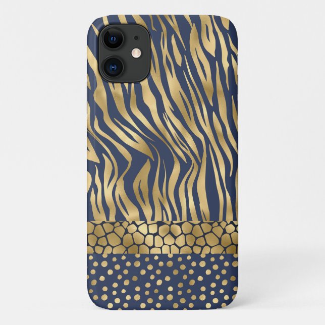Tiger Chic Gold Chic Stilvolle Case-Mate iPhone Ca Case-Mate iPhone Hülle (Rückseite)