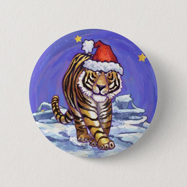 Tiger Christmas Button (Vorderseite)
