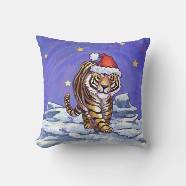 Tiger Christmas Kissen (Vorderseite)