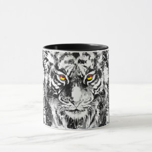 Tiger Coffee Tasse Tiger Black and White Tasse