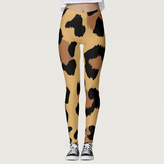 Tiger Color Pattern Animal Lover Leggings (Vorderseite)