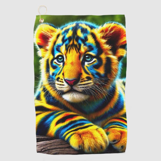 Tiger Cub Golfhandtuch (Vorderseite)