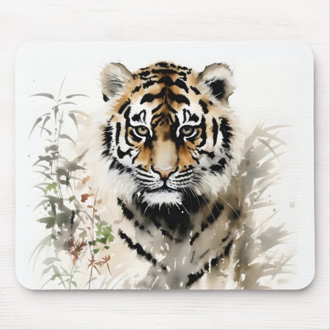 Tiger Cub Ink Painting Mousepad (Vorne)
